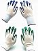 7 Pairs Pack SKYTREE Gardening Gloves, Work Gloves, Comfort Flex Coated, Breathable Nylon Shell, Nitrile Coating, Women’s Medium Size, Green/Blue.