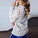 TOPUNDER 2018 Women Lace Blouse Floral Tops Splicing T-Shirt O-Neck