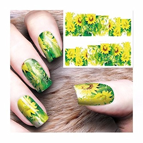1 Sheet Flowers Nail Art Sticker Watermark Water Transfer Nails Wrap Paint Tattoos Stamping Plates Templates Tools Tips Kits Essential Popular Xmas Holiday Stick Tool Vinyls Decals Kit, Type-06