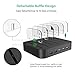 ANNAN Fast Charging Station and 5 USB Lightning Cables, 5-Port USB Phone Charging Stand with Type C, Docking Station Organizer Hub for iPhone, iPad, Apple, Samsung, Kindle,Tablets and Android Device