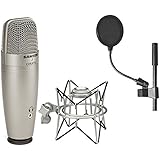 Samson C01U Pro USB Studio Condenser Microphone + Samson SP01 Spider Shockmount + On Stage 4 Inch Pop Filter