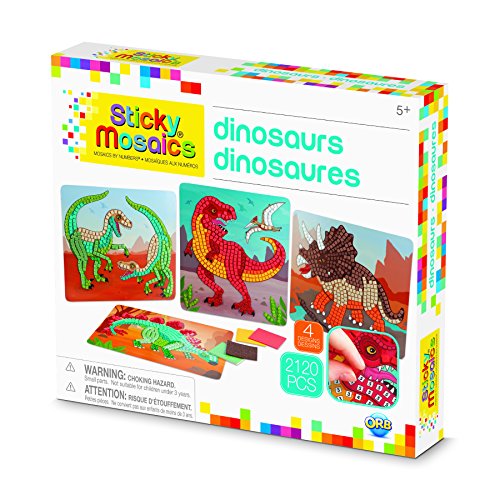 image for The Orb Factory Sticky Mosaics Dinosaurs Arts & Crafts, Green/Brown/Or