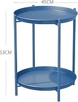 Grand patio 2-Tier Round Side Table Peacock Blue Outdoor Patio view 5
