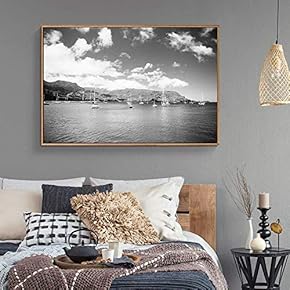 Framed Canvas Wall Art for Living Room, Bedroom Bright Day on Sea Canvas Prints for Home Decoration Ready to Hang - 16x24 inches