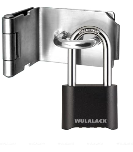 QCAA Safety HASP With Fixed Staple Steel Construction, 2", Black, 4 Pack, Ade In Taiwan