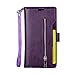 Galaxy S7 Edge Wallet Case, Leather [9 Card slots] [photo & wallet pocket] (Purple)