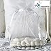 A&S Creavention® Basic Elegant Organza Drawstring Jewelry Pouches Bag Party Wedding Gift Bags 6x9 Inches (60, White)