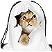 Drawstring Backpack for Traveling or Shopping Casual Daypacks School Bags (cat)