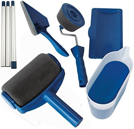 Paint Runner Pro Roller Brush Handle Tool Flocked Edger Room Wall Painting Home Office Room Multifunction Roller Paint Brush Set (8 Pack)
