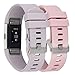 Charge 2 Band Replacement,Classic Silicone Band Accessories Adjustable Strap Belt for Fitbit Charge 2 Heart Rate Fitness Wristband (Blush Pink+Lavender)