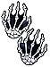 Pastease White Boney Skeleton Hands on Black Background Nipple Pasties, One Size
