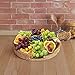 HandyMake Rattan Tray With Handles - Hand Woven Multipurpose Wicker Tray Made With Durable Rattan Fibre (Round 13.5 Inch Diameter, Natural)