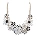 Dis_show Women Gold Chain Fashion Flower Choker Statement Necklace Color(Black and white)