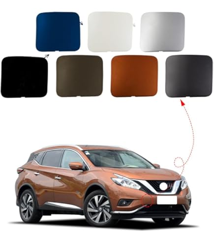 Replacement Front Bumper Tow Hook Cover For Nissan Murano 2015-2018 - Right Side, Unpainted ABS Plastic Cap
