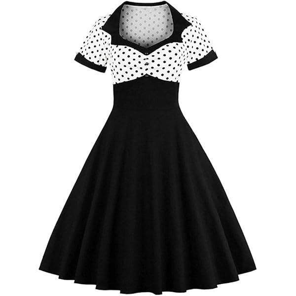 Amazon.com: Women's Audrey Hepburn Vintage Style Rockabilly Swing Dress Polka Dot Square Neck Sleeveless Homecoming Dresses : Clothing, Shoes & Jewelry Amazon.com: Women's Audrey Hepburn Vintage Style Rockabilly Swing Dress Polka Dot Square Neck Sleeveless Homecoming Dresses : Clothing, Shoes & Jewelry