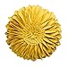 JWH Decorative Flower Throw Pillow Cover 3D Sunflower Pillow Case Round Cushion Handmade Floral Accent Pillowcase for Bed Living Room Couch 14 Inch Mustard Yellow