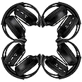 pxpig 4 Pack of Two Channel Folding Universal Rear Entertainment System Infrared Headphones Wireless IR DVD Player Head Phones for in Car TV Video Audio Listening