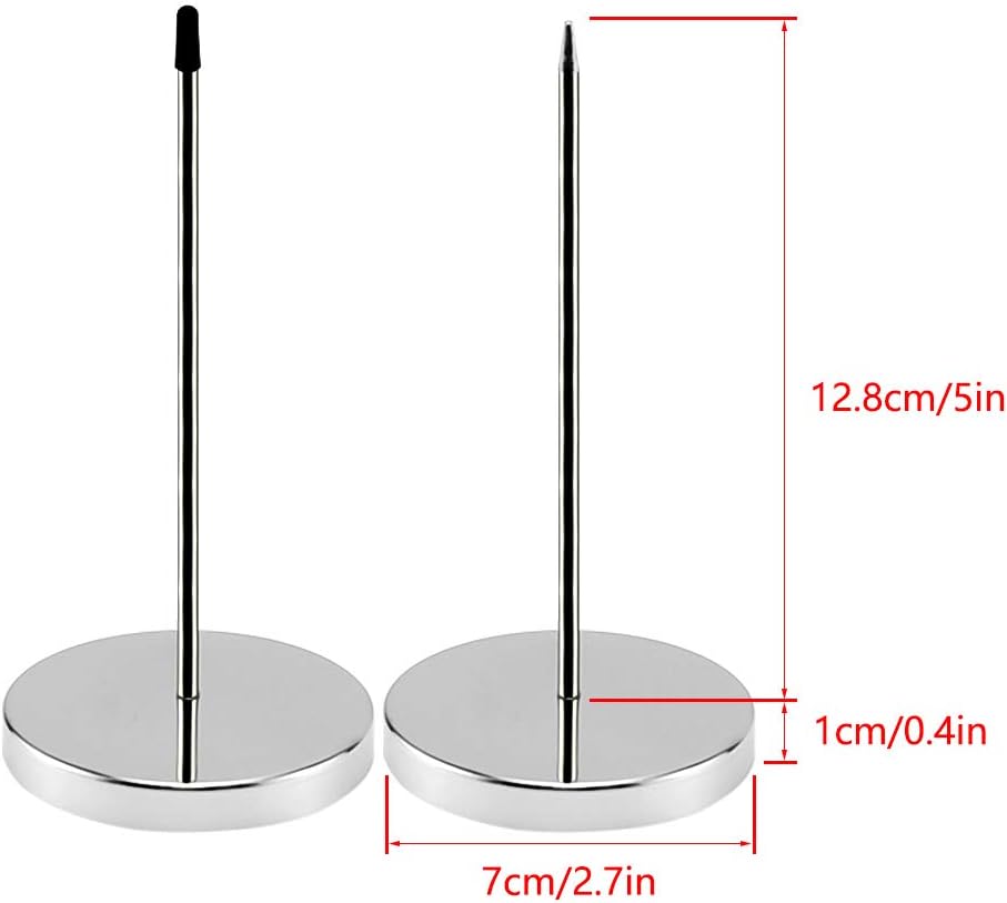 ZDNT 4 Pcs Paper Memo Holder, Metal Receipt Bill Holder Spike with Round Base for Restaurant Kitchen Office Hotel - Image 3