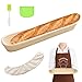 Oval Bread Banneton Proofing Basket Baguette Baking Bowl Set with Dough Scraper Linen Liner Cloth Silicon Brush for Professional & Home Bakers