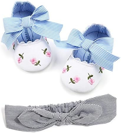 Baby Girls Sport Shoes,Colorful(TM) Fashion Summer Newborn Toddler Girls Embroidery Flower Crib Anti-Slip First Walking Shoes with Headband for 0-18 Months