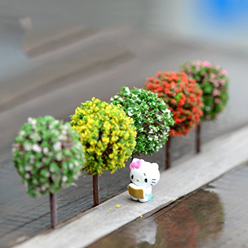 Buy Beauty 5PCS/Set Mini Garden Decorations Resin Tree Fairy Garden Terrarium Figurines Miniature Fairy Figurines Miniatures Trees Garden Decor