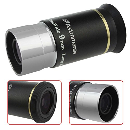 Astromania Telescope Eyepiece 1.25 inch HD Fully Multi Coated Telescope Accessory, 66 Degree Ultra Wide Angle Eyepiece for Astronomy Telescope, Long Eye Relief HD 9mm Wide Angle Telescope Eyepiece