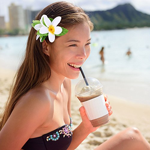 image for Hestya 12 Pieces Hawaiian Luau Lei Set, 6 Pieces Tropical Hawaiian Lua