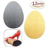12 Pairs Self-Adhesive High-Heeled Shoe Pads Anti-Slip Shoe Grips Protector Sticker Rubber - Black