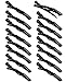 16 Pack Alligator Hair Clips, Crocodile Hair Clips, Professional Salon Styling Hair Clips for Women and Girls (Black)