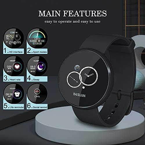 Smart Watch for Android Phones and iPhones, Waterproof Fitness Tracker Watches with Heart Rate Monitor, Sleep Tracker Call Reminder with Text Auto Wake Screen Android Smart Watches for Men and Women
