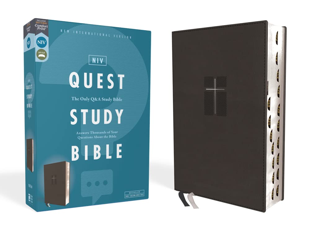 NIV, Quest Study Bible, Leathersoft, Black, Thumb Indexed, Comfort Print: The Only Q and A Study Bible NIV, Quest Study Bible, Leathersoft, Black, Thumb Indexed, Comfort Print: The Only Q and A Study Bible Imitation Leather