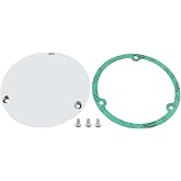 3-Hole Derby Cover Domed For Harley 1970-1998 Shovelhead Touring Electra Glide Road Glide Road King Street Glide Softail Nightrain Fat Boy Dyna Fat Bob (Chrome)