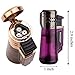 Torch Cigar Lighter 2 Pack Triple Jet Flame Refillable Butane Lighter Gas Fluid Lighter Jet Torch Lighters lcfun Lighter-Butane NOT Included (Rose Gold & Black)thumb 4