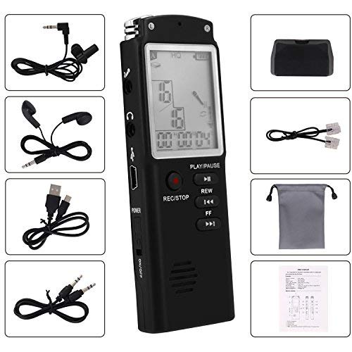 16GB Digital Voice Recorder-Mini HD Voice Recorder 580 Hours Recordings Capacity-Sound Recorder MP3 Player for Lectures/Meetings/Interview - Thumbnail 5