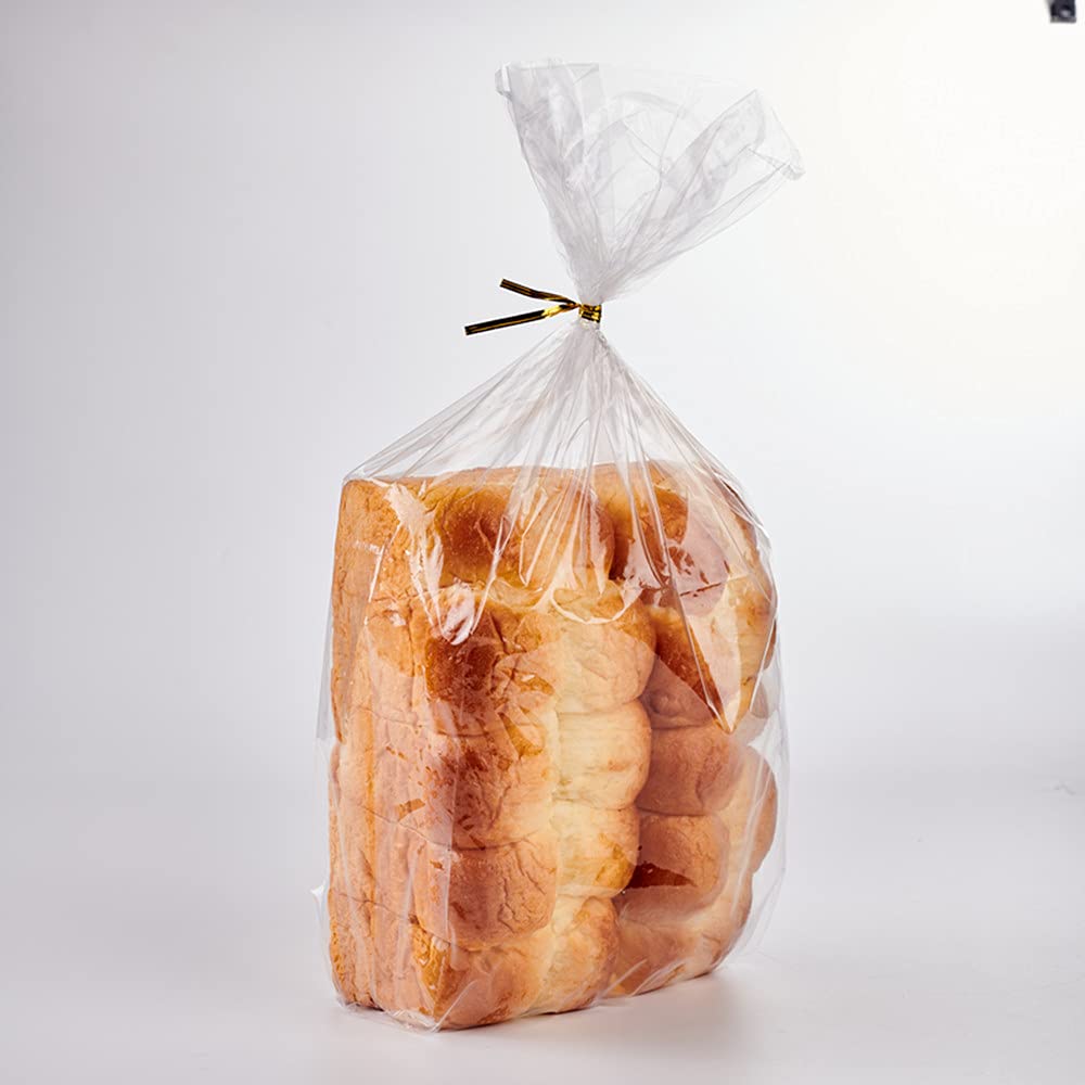 Lesibag Plastic Bread Loaf Bags - Clear Bakery Packaging to Keep Bread Fresh (200 Pack)