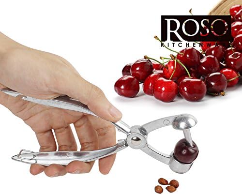 Roso Cherry Pitter &amp; Olive Pitter Tool - Ergonomic Kitchen Gadget that Removes Pits from Cherries &amp; Olives Quickly