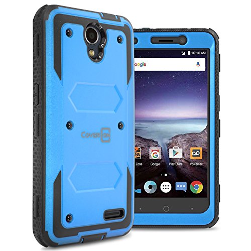 ZTE Maven 3 Case, ZTE Prestige 2 Case, ZTE Overture 3 Case, CoverON [Tank Series] Tough Hybrid Hard Armor Protective Phone Cover Case For ZTE Prestige 2 / Maven 3 / Overture 3 - Blue / Black