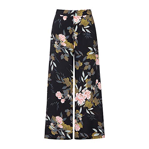 Sunmoot Wide Leg Pants for Women Stretchy High Waist Boho Print Pajama Yoga Pants Palazzo Trousers