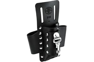 Klein Tools 5119 Tool Pouch, Multi Tool Holder with 4 Pockets and Knife Holder is Great for Electrician Gifts