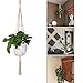 WIWAPLEX Macrame 2 Pack Cotton Rope Indoor Outdoor, 4 Legs Plant Hanger Brackets, Flower Pot Hanging Plant Holder for Home Decorations 40 Inches(White)