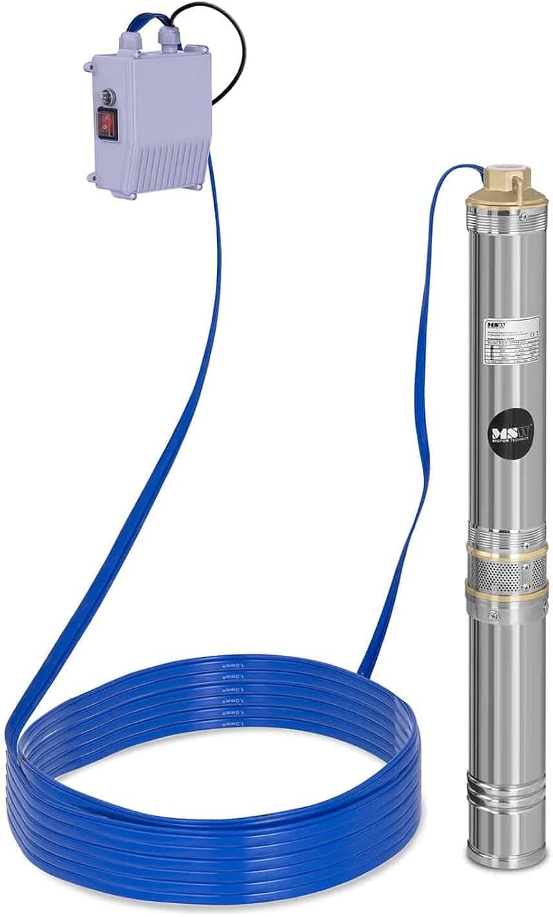MSW Motor Technics Hillvert Deep Well Pump 6000 l/h 550W 58m Stainless Steel