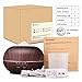 Arova 400ml Aromatherapy Essential Oil Diffuser , Cool Mist Air Humidifier , 4 Timer Setting , 7 Color Changing LED Lights, Auto Shut-off for Yoga Spa Office Home Dark Brown Wood Grain