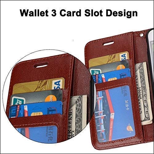 RIdhaniyaa® Premium Wallet Style Diary Flip Cover with Magnetic Lock Flip Cover for Samsung Galaxy M10 (Brown)