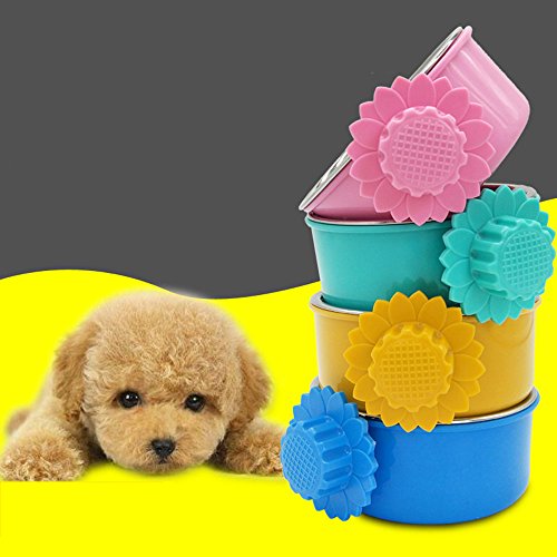 Daycount Pet Feeder Dog Bowl Stainless Steel Food Hanging Bowl Crates Cages Dog Parrot Bird Pet Drink Water Bowl Dish Accessory (S: 4.5''x2'', Green) - Thumbnail 4