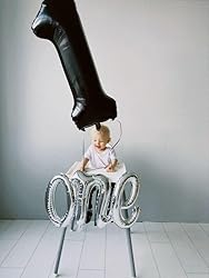 Black Number 1 Balloon for First Birthday 40
