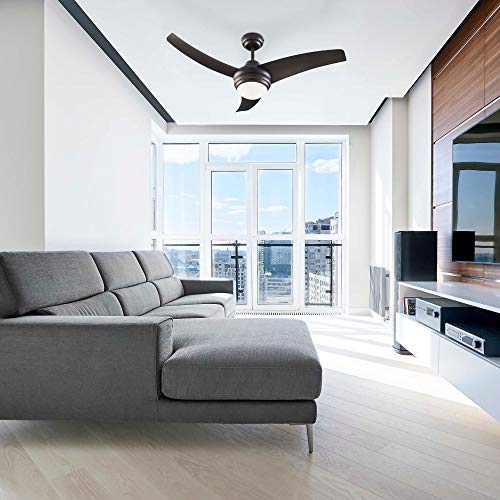 NOMA Ceiling Fan with Light Dimmable with Remote Matte Black Finish