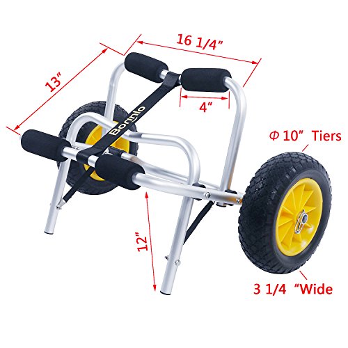 Bonnlo-Boat-Kayak-Canoe-Cart-Carrier-Dolly-Trailer-Tote-Trolley-Transport-with-Inflation-free-Solid-Tires-Wheel