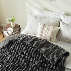 NEWCOSPLAY Super Soft Queen Blanket Grey Premium