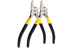 2Pcs Flush Cutters 6 Inch Wire Cutter Side Cutters Ultra Sharp Spring-Loaded Cable Cutter Small Jewelry Pliers for Crafting D