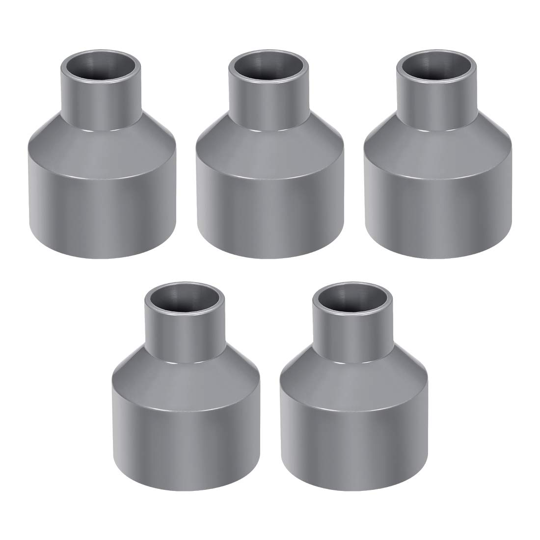 sourcing map PVC DWV Reducing Coupling Schedule 40 Gray 32mm x 63mm Socket 5pcs